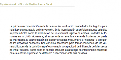 Reproducciòn del Informe del Real Instituto El Cano