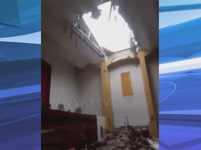 Imagen del derrumbre. Foto: RTVCE