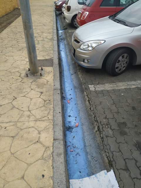Aspecto de las canaletas de conducción de pluviales / Foto Cedida