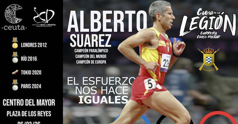 El deportista paralímpico Alberto Suárez participará en La Cuna de la Legión y ofrecerá una conferencia