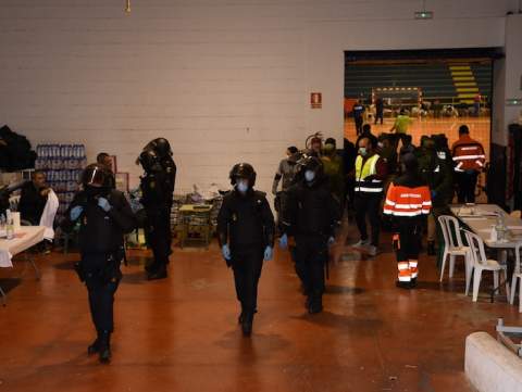 Los antidisturbios del CNP han ayudado a restablecer el orden en La Libertad / Foto AS
