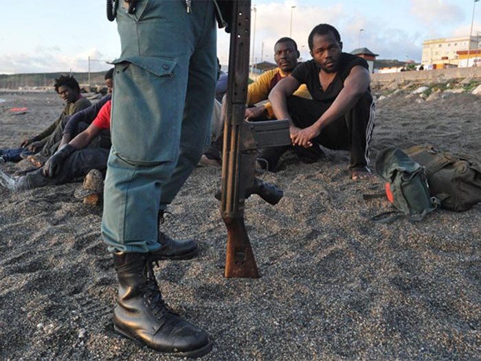 Rescate por la Guardia Civil de inmigrantes en Ceuta. Foto: Archivo Fidel Raso
