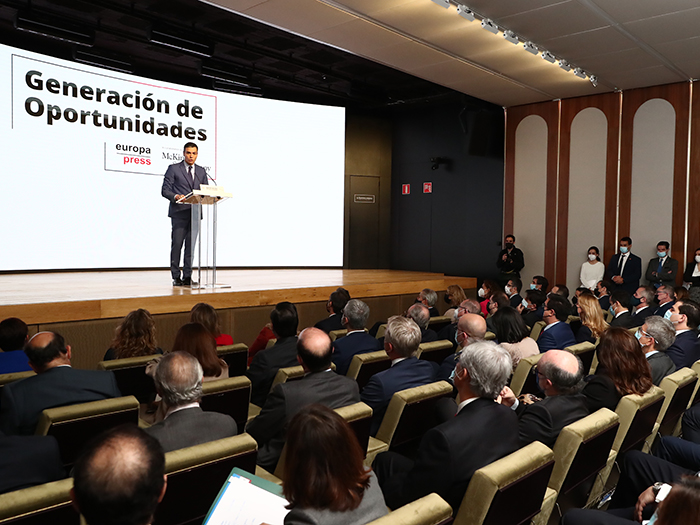 Pedro Sánchez en el debate. Foto: Pool Moncloa/Fernando Calvo