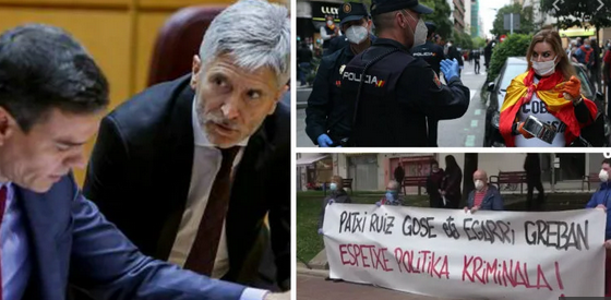 Izda Sánchez y Marlaska prohíben concentraciones en el Barrio de Salamanca de Madrid pero permiten concentrarse por la libertad de presos de ETA