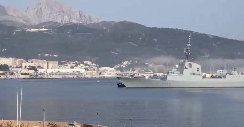Fragata 'Blas de Lezo' entrando a Puerto esta mañana, a bordo de la cual se encuentra la Princesa Leonor.