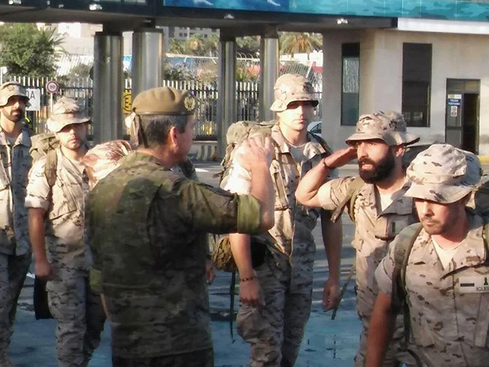 Despedida de los efectivos antes de partir a Mali. Foto: Javier Chelleram