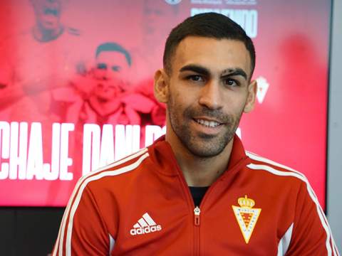 Dani Romera, en su presentación como jugador del Real Murcia. Foto: Real Murcia