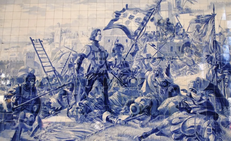 Toma da Zeuta 1415 (Azulejo Estación de Sāo Bento, Oporto)