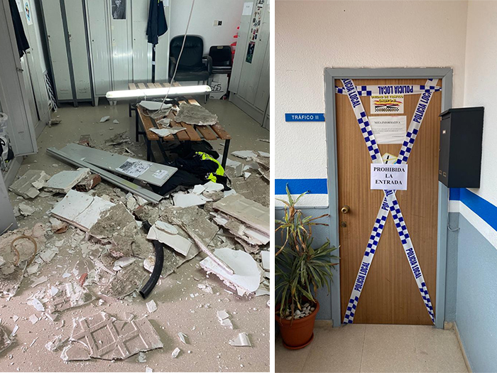 Fotos de CSIF sobre la situación de la Policía Local.