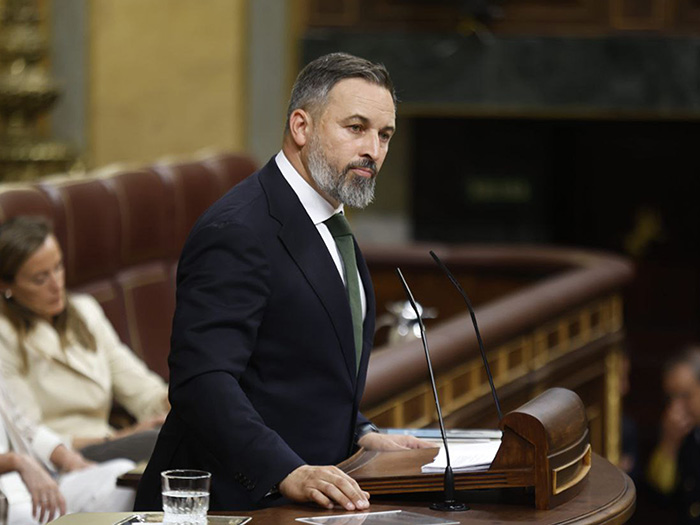 El líder de Vox, Santiago Abascal, en la Cámara Baja. Foto: Congreso
