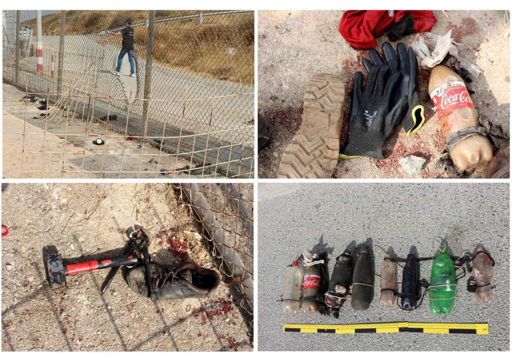 Algunos de los elementos que sirvieron para atacar a los agentes de la Guardia Civil en el asalto del 26 de julio de 2018 / Archivo