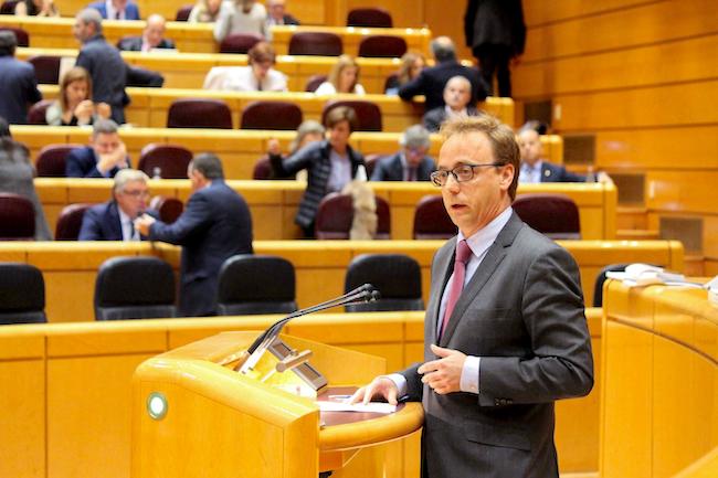 El senador Martínez durante la intervención de esta tarde en la Cámara Alta / Cedida
