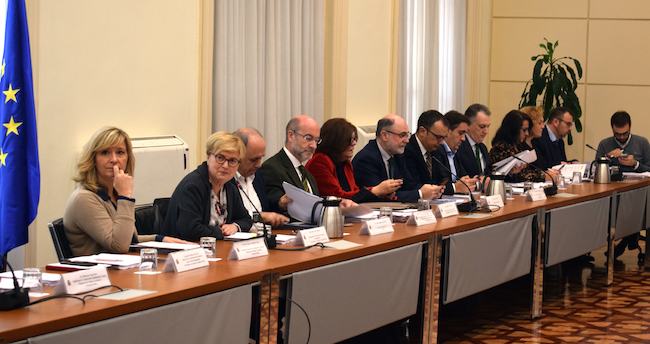 Momento de la reunión de Política Territorial celebrada hoy / Cedida