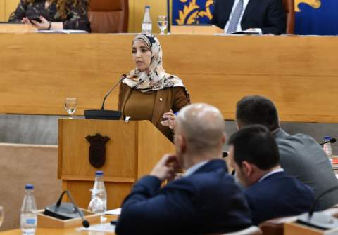 Fatima Hamed (MDyC) durante su intervención en la sesión plenaria / FOTO A.S.